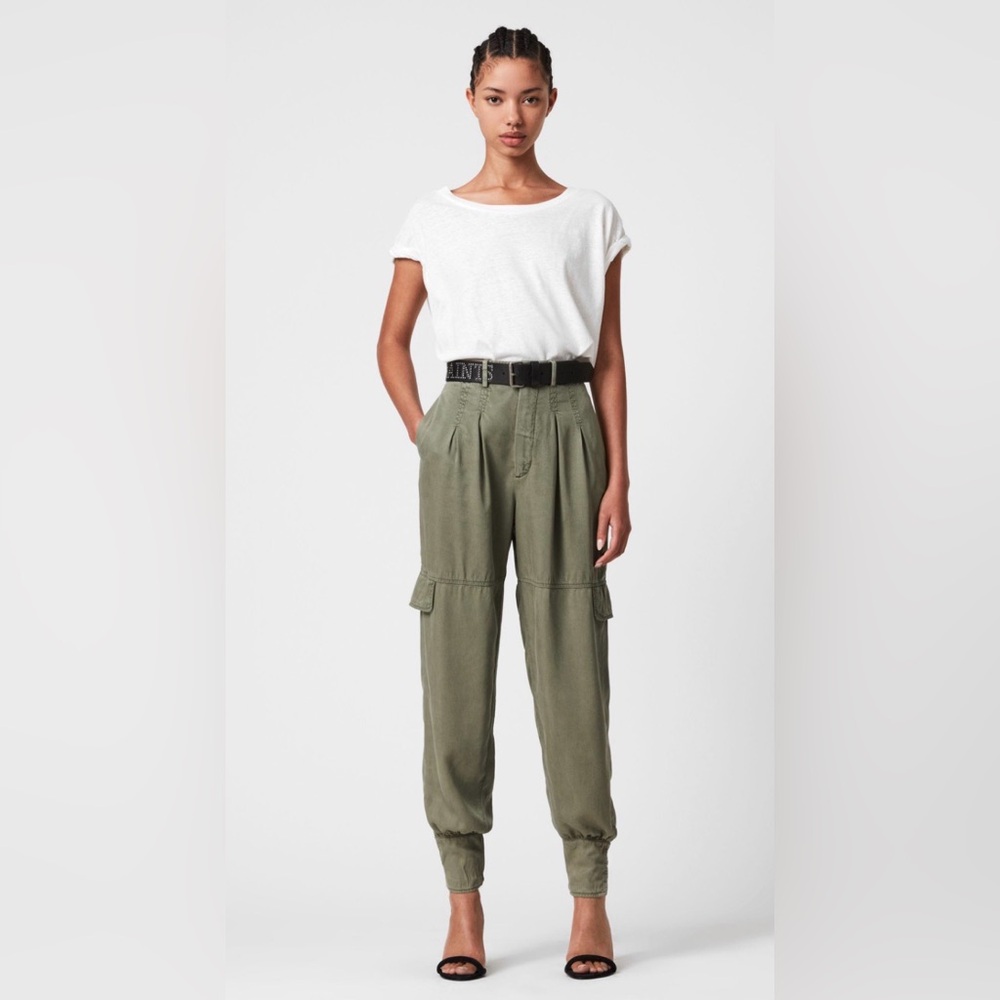 AllSaints Olive Green Cargo Joggers